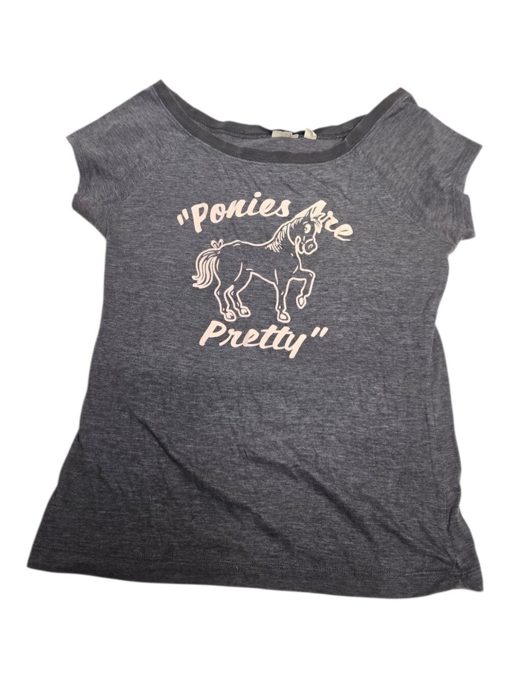 Y2K American Eagle Ponies Are Pretty sheer off shoulder baby tee shirt L